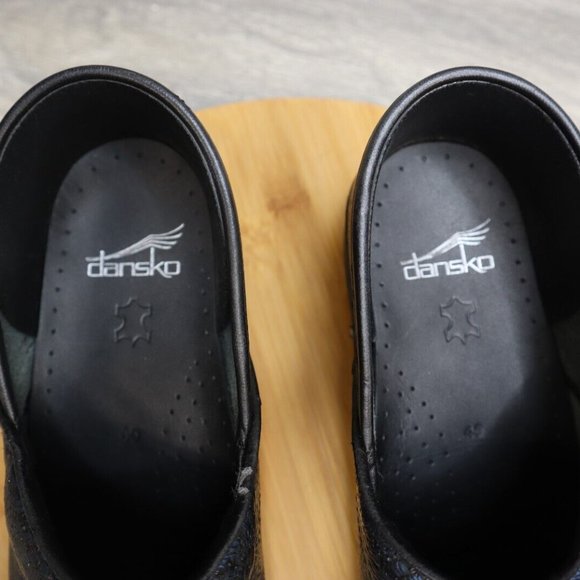 Dansko Black Textured Leather Clogs - Picture 16 of 16